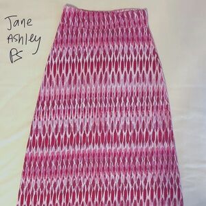 Jane Ashley Pink Patterned Maxi Skirt Petite Small